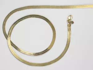 Collana catena piatta spina di pesce Monet vintage larghezza 3/16" 24" tono oro classico - Foto 1 di 7