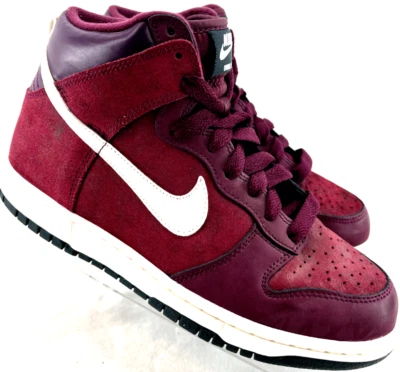 Tênis Nike Dunk High 342257-613 Bordeaux vermelho leopardo com cadarço feminino 7 - Imagem 1 de 4