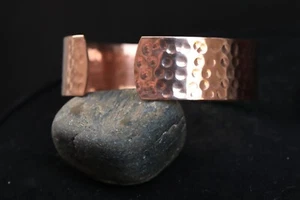 100% Solid Copper Cuff Bracelet For Women and Men Wide Vintage Bangle Jewelry - Picture 1 of 7