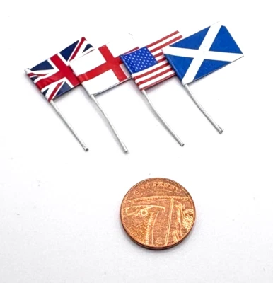 DINKY DELIGHTS Dolls House Miniature - 5 Flags - 4 Styles - (DD104 - DD107) - P+P Combined