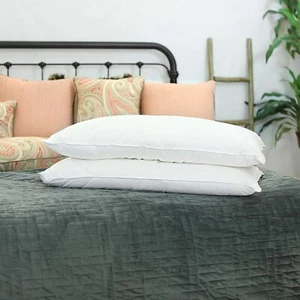 Pair of Mulberry Silk-Filled Pillows. Microfiber Inner Core for Extra Support. - Picture 1 of 19