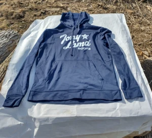 Tony Lama Boots Hooded Sweatshirt Sz Medium Pullover Hoodie Navy Blue - Picture 1 of 6
