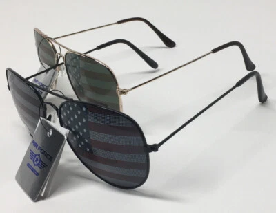 Gafas de sol de la Fuerza Aérea estilo aviador EE. UU. deporte moda marcos de metal hombres mujeres. Foto 1 de 4