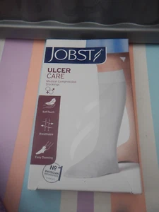 JOBST ULCER CARE COMPRESSION STOCKINGS KNEE HIGH WHITE LG - Picture 1 of 7