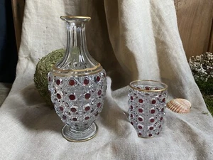 Ancienne carafe de nuit en cristal de Baccarat modèle Diamants Pierreries - Foto 1 di 13