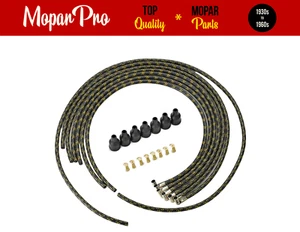 1948 PLYMOUTH P15 BRAND NEW SPARK PLUG WIRES BLACK & GOLD LACQUER WIRE SET - Picture 1 of 4