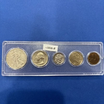 1936-P Affordable US Silver Mint Set Nice Coins Investment 90% Historic Silver! - Image 1 of 4
