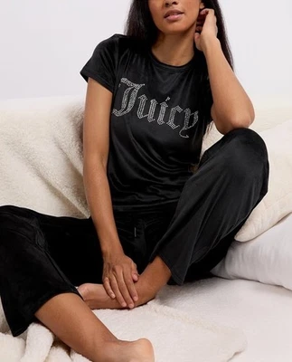 Juicy Couture 2шт черный бархат верх и низ гостиной комплект с логотипом Juicy JC8086D - Изображение 1 из 4