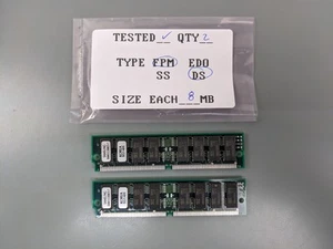 (2) Samsung 8MB FPM SIMMs, 72-pin RAM Memory Sticks (16MB Total) KMM5322000CV-7 - Picture 1 of 3