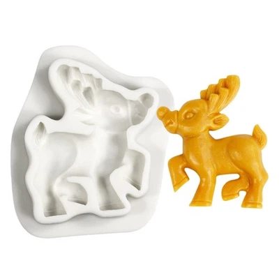Chocolate Silicone Mold Christmas Fondant Molds Reindeer Shape Making Mould - Image 1 of 4