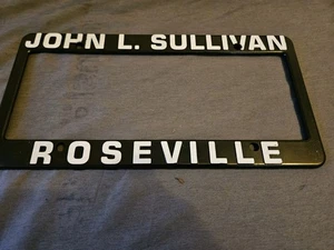 RARE John Sullivam Roseville Vintage Plastic Dealer License Plate Frame - Picture 1 of 5