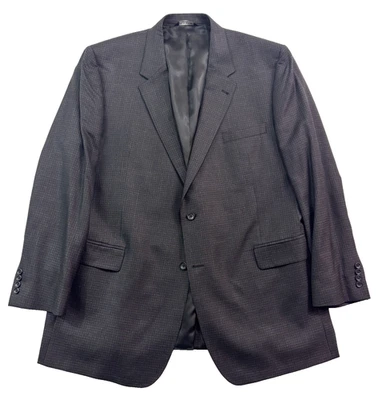 Jos A Bank 50L Silk Wool Blazer Jacket Sport Suit Coat Charcoal Gingham Check - Image 1 of 4
