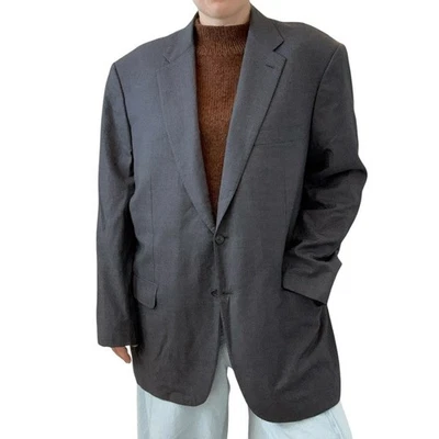 Blazer Abrigo Deportivo Brioni Gris Lana Super 150s Parlamento Hecho en Italia 2 Botones Foto 1 de 4