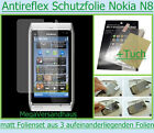 3 x Antireflex Displayschutz Folie f&#252;r Nokia N8 Handy Schutzfolie matt Folien