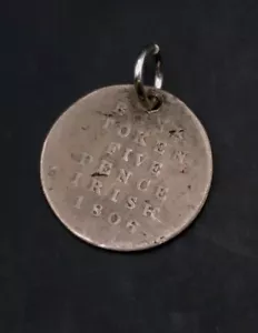 More details for 1806 silver bank token five pence irish coin pendant. antique. free uk p&amp;p 