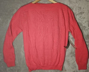 Diane Von Furstenburg Cable Knit Sweater S/M Coral Pink Vintage - Picture 1 of 15