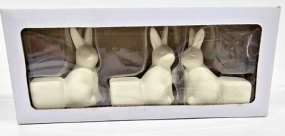 Conjunto de 3 estatuetas de suporte de vaso de planta de coelho novo na caixa - Imagem 1 de 3