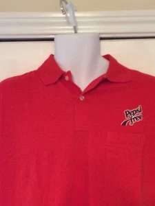 Vintage Pepsi Free Diet Soda Polo Style Shirt 80's Size XL Made In USA - Picture 1 of 6