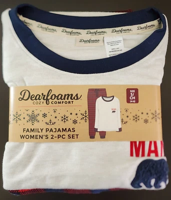 Dearfoams Acogedor Confort Mujer’s Mama Bear Juego de Pijama de 2 Piezas Talla S (4-6) NUEVO Foto 1 de 3