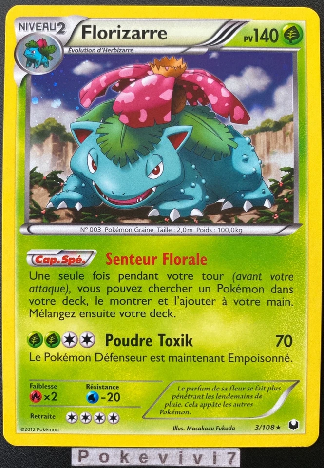 Carte Pokemon FLORIZARRE 3/108 PROMO Holo N&B Explorateurs Obscurs FR NEUF - Photo 1/1