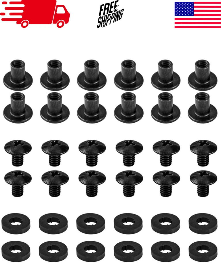 12 juegos de tornillos Chicago negros para fundas de cuero Kydex fundas de cuchillo de 1/4 pulgada Foto 1 de 4