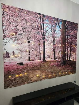 Tapiz Colgante Pared Decoración Hippie Bohemio Rosa Flor Niñas Dormitorio Decoración Foto 1 de 4