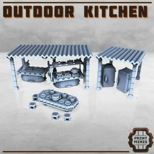 Outdoor Kitchen Cooking Stalls Scifi Space Metal Scatter Terrain Scenery Landsca - Picture 1 of 1