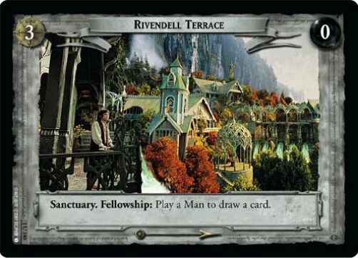 LOTR TCG FOTR FELLOWSHIP RIVENDELL TERRACE 1U340 Foil M/GEM MINT Tip Top Shelf - Image 1 of 1