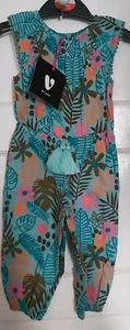 Brand New With Tags Girls Floral Print Playsuit Size 3-4 Years - Picture 1 of 5