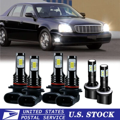 Combo de 6 faros LED altos bajos antiniebla para Cadillac DeVille 1997-2005 Foto 1 de 4