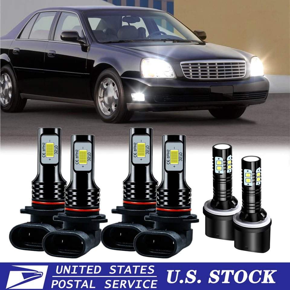 Combo de 6 faros LED altos bajos antiniebla para Cadillac DeVille 1997-2005 Foto 1 de 4