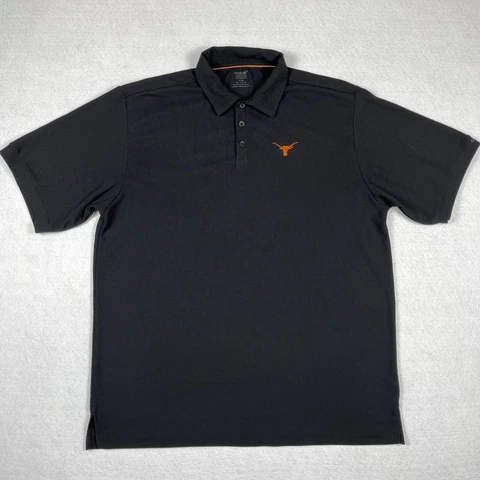 Texas Longhorns Polo Shirt Mens XL Black NCAA Football Golf Basketball Cover