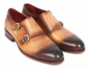 Paul Parkman Two Tone Double Monkstrap Shoes (ID#HT54-CML) - Picture 1 of 1
