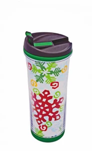 Starbucks Holiday Travel Tumbler 2007 Christmas Snowflakes - Picture 1 of 3