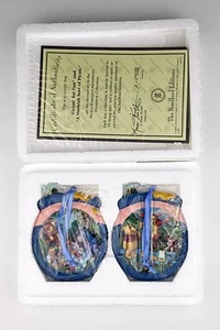 Winnie the Pooh Bradford Exchange Christmas Ornament Disney Set Pair of 2 68542 - Picture 1 of 3