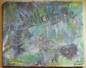 MODERN EXPRESSIONIST ABSTRACT ABSTRACTION OIL PAINTING, OLD VINTAGE & LISTED ART - Picture 1 of 13