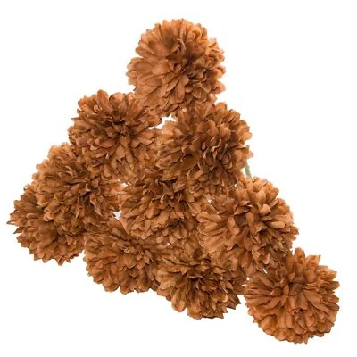 Flores artificiais de seda flores de crisântemo 10,6 polegadas flores de café falsas B... - Imagem 1 de 4