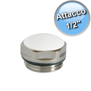 Tappo 1/2'' maschio cieco bianco con guarnizione siliconica per calorifero o sca - Imagen 1 de 1