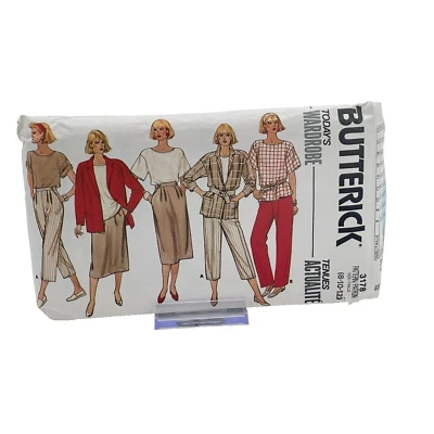 Vintage 1980s Womens Wardrobe 8 10 12 Jacket Pants Skirt Top Butterick 3178 - Image 1 of 4