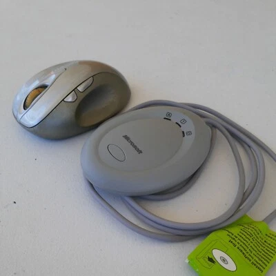 Microsoft gray Wireless Laser Mouse 6000 & Receiver  M1028 PC Computer Desktop - Image 1 of 4