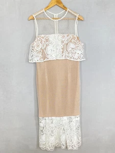 Elliatt dress 14 large white lace wide mesh overlay formal special event - Picture 1 of 18