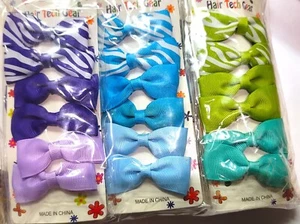 72 HAIR BOWS ALLIGATOR CLIP LOT ASSORTED COLORS STRIPES GROSGRAIN RIBBON DRESSY - Picture 1 of 5