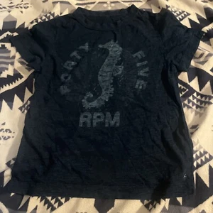 45 rpm 45R tee shirt seahorse indigo dye kids size L - Picture 1 of 8