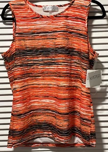 KASPER Women Lightweight Stretch Comfy Polyester Tank Top Multicolor Geo M - Picture 1 of 1