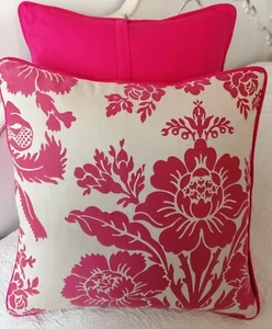 16" shabby Chic cushion cover LAURA ASHLEY TATTON CERISE Fabric Piped - Picture 1 of 2