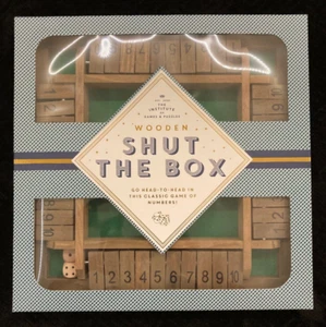 Shut-The-Box Game Wooden Box Strategy New Institute Of Games & Puzzles Up To 4 - Picture 1 of 4