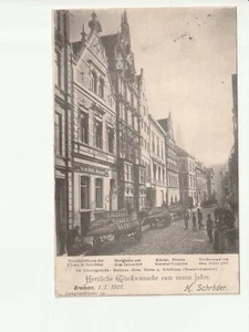 BREMEN....,Herzl. Glückw. z. neuen Jahr 1901, Schröder, Langenstr.14...s/w AK kl - Picture 1 of 1