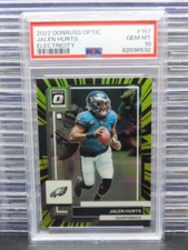 2022 Donruss Optic Jalen Hurts Electricity Prizm #50/65 PSA 10 GEM MINT Eagles