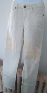 NUEVO CON ETIQUETAS HELMUT LANG "LEGGING" JEAN BLANCO TALLA 25 COLOR ARENA LAVADO - Imagen 1 de 6