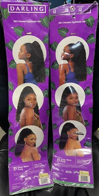 Лот из 2 Darling Wave пони 20 «премиум синтетический хвост 1B волос расширение новый - Изображение 1 из 4